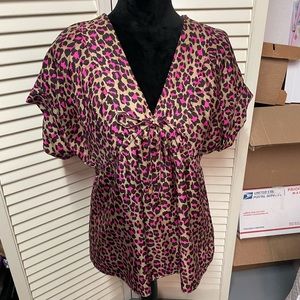 Michael Kors silk leopard blouse